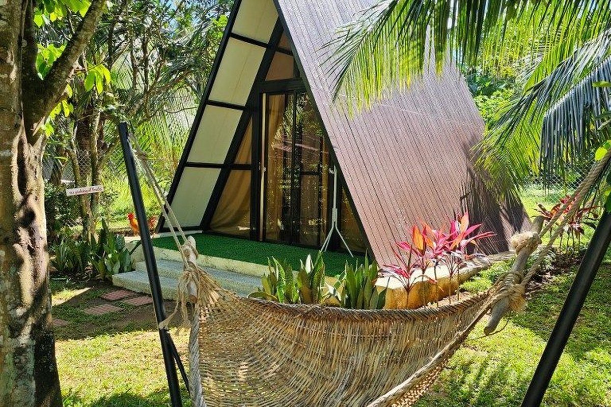 Hammock in the tropical garden